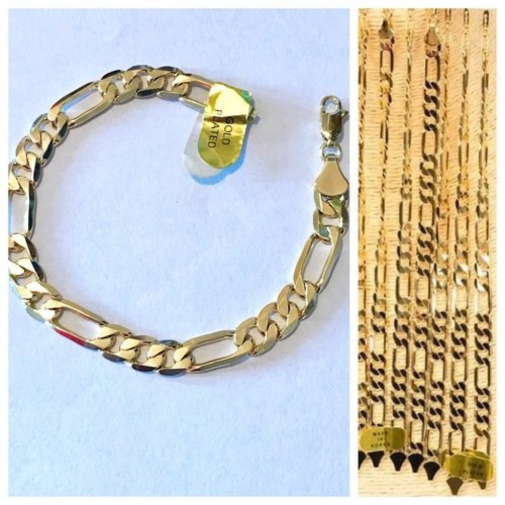 Figaro Gold Plated Chain Bracelet